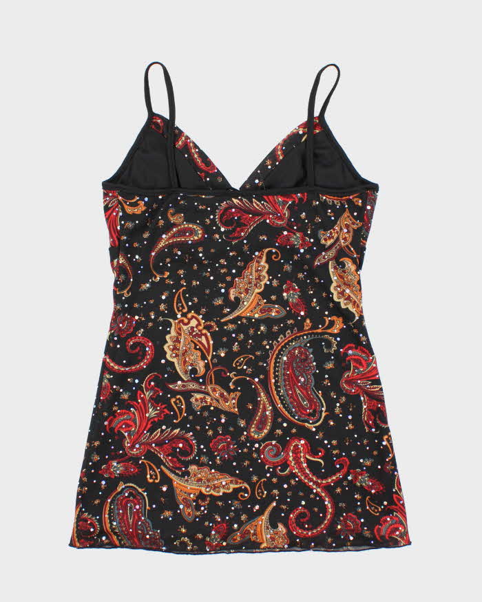 Vintage Y2k 00s Digit@l Paisley Pattern Cami - S