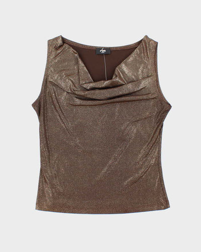 Vintage Y2k 00s FWR Cowl Neck Shimmery Top - S