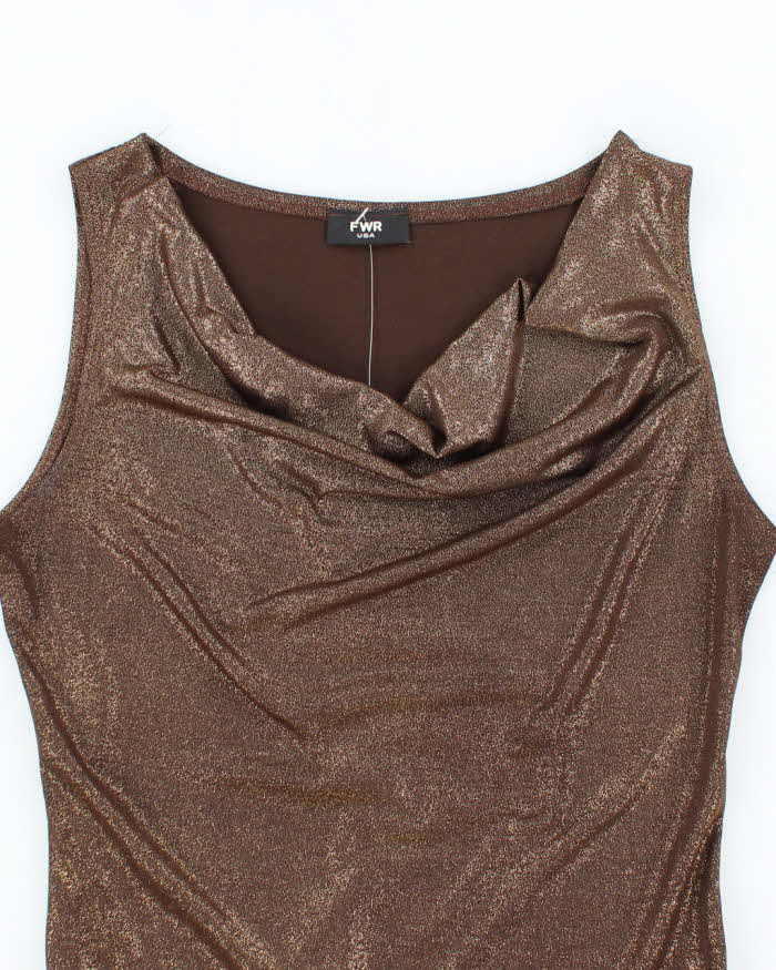 Vintage Y2k 00s FWR Cowl Neck Shimmery Top - S