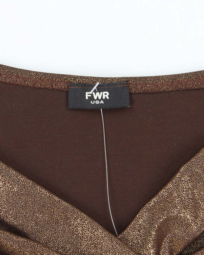 Vintage Y2k 00s FWR Cowl Neck Shimmery Top - S