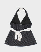 Vintage Y2k 00s Warehouse One Polka Dot Halter Neck Top - L