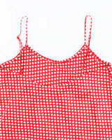 Vintage 90s Silk &amp; Satin Heart Print Cami - M