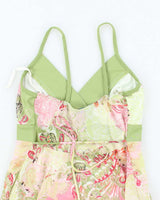 Vintage Y2k 00s Tattoo Mesh Handkerchief Hem Cami - XS