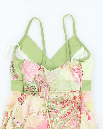 Vintage Y2k 00s Tattoo Mesh Handkerchief Hem Cami - XS