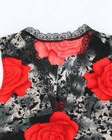 Vintage Y2k 00s Le Chateau Rose Print Top - M