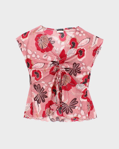 Vintage Y2k 00s Clientele Mesh Ruched Top - M