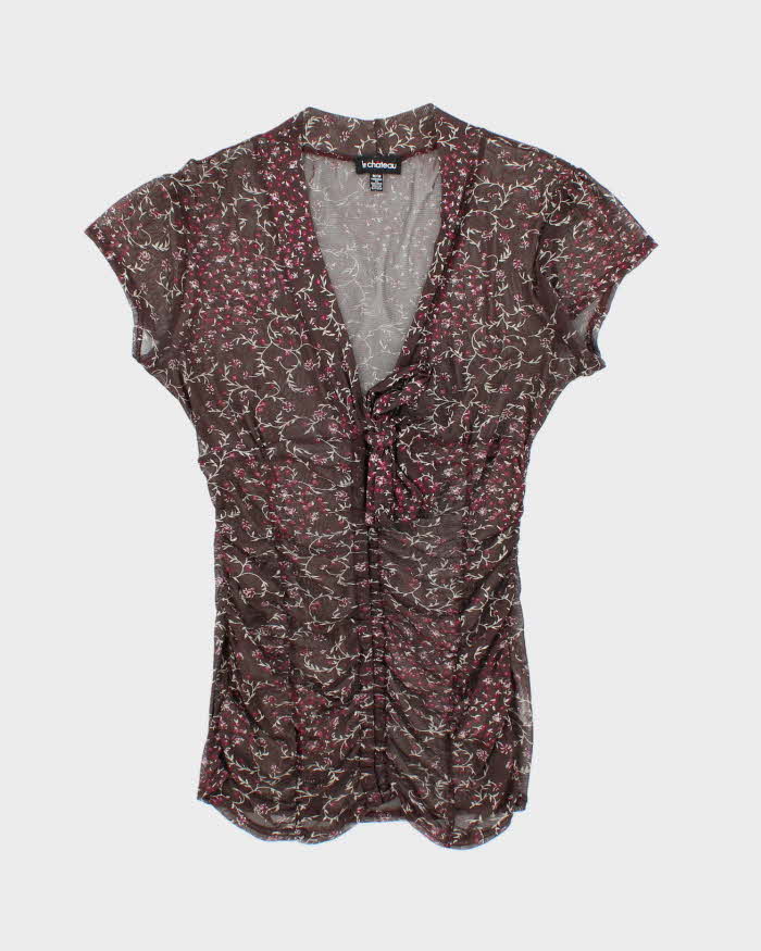 Vintage Y2k 00s Le Chateau Mesh Clasp Blouse - M