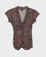 Vintage Y2k 00s Le Chateau Mesh Clasp Blouse - M