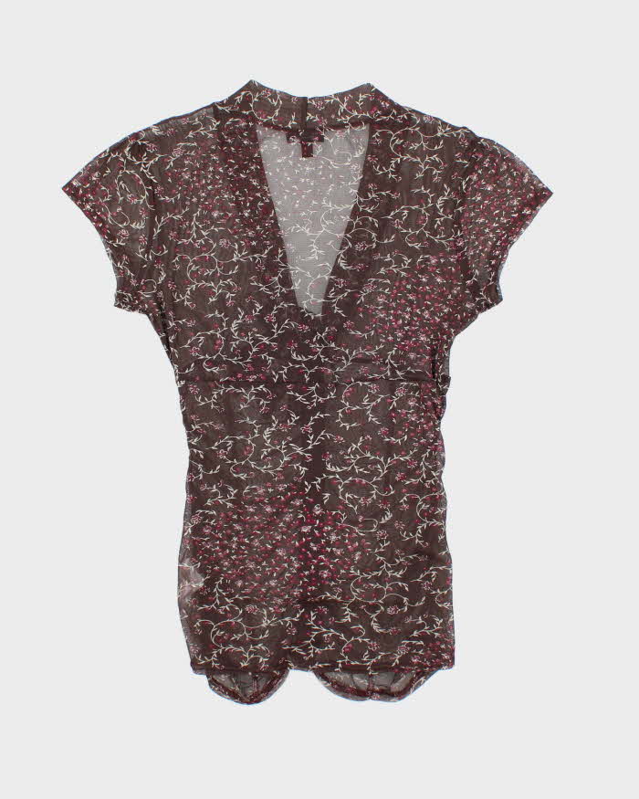 Vintage Y2k 00s Le Chateau Mesh Clasp Blouse - M
