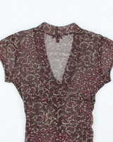 Vintage Y2k 00s Le Chateau Mesh Clasp Blouse - M