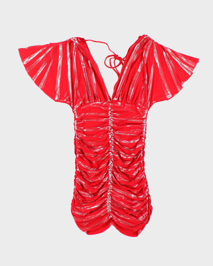 Vintage Y2k 00s FD Ruched Batwing Top - S