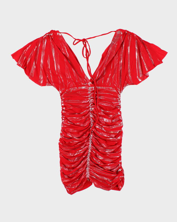 Vintage Y2k 00s FD Ruched Batwing Top - S