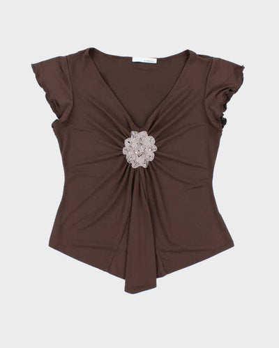 Vintage Y2k 00s Symmetry Beaded Top - M