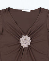 Vintage Y2k 00s Symmetry Beaded Top - M