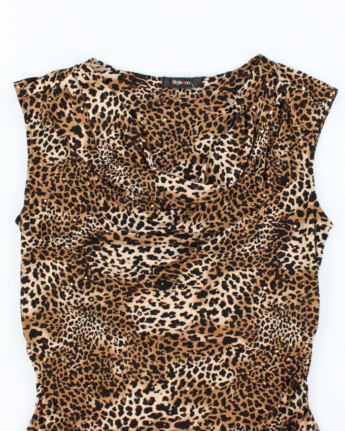 Vintage Y2k 00s Style &amp; Co Leopard Print Top - M