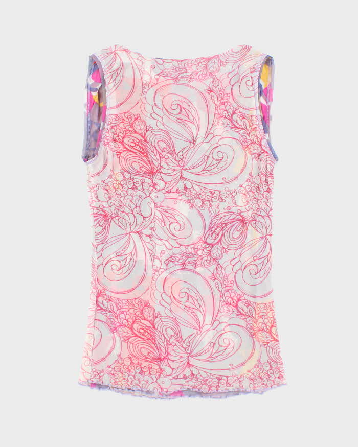 Vintage Y2k 00s Reversible Mesh Cowl Neck Top - S