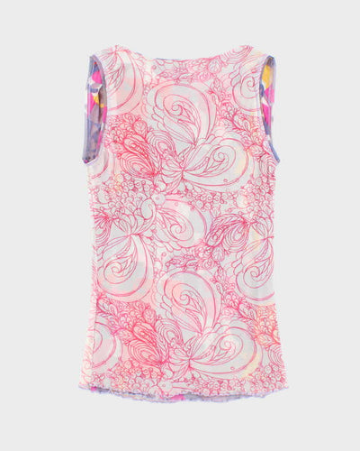 Vintage Y2k 00s Reversible Mesh Cowl Neck Top - S