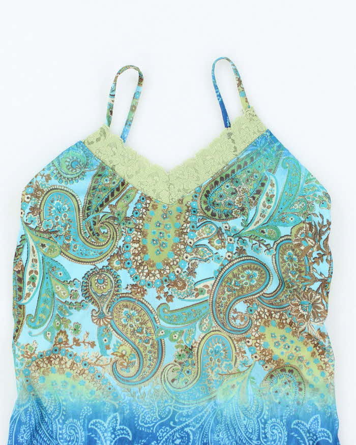 Vintage Y2k 00s Mariposa Mesh Paisley Pattern Cami - S