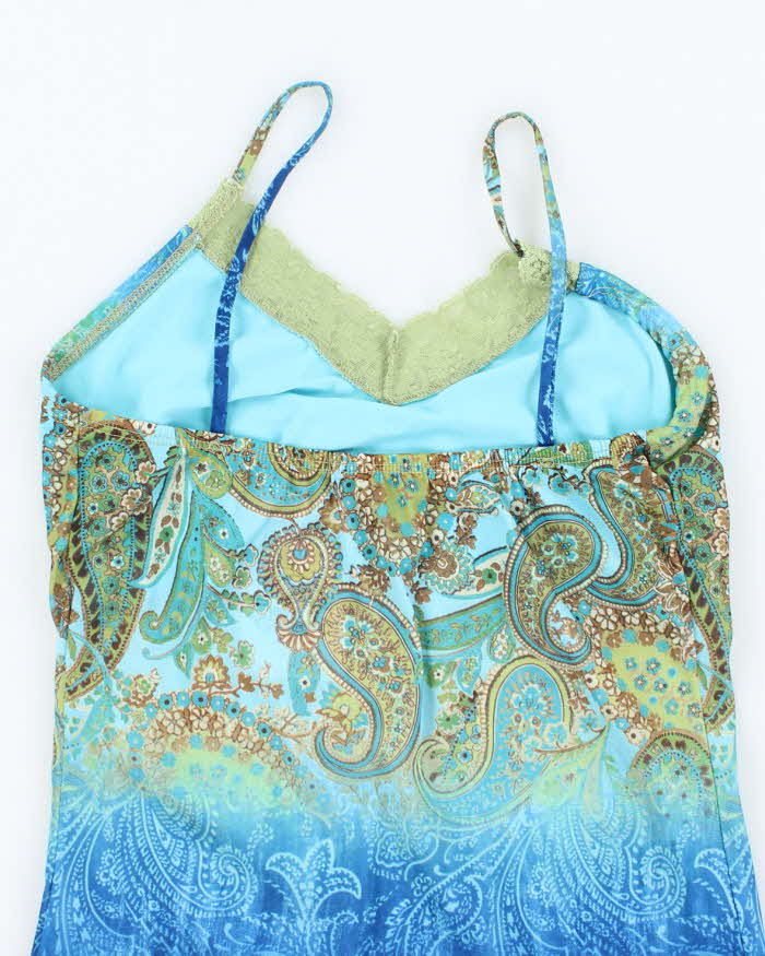 Vintage Y2k 00s Mariposa Mesh Paisley Pattern Cami - S