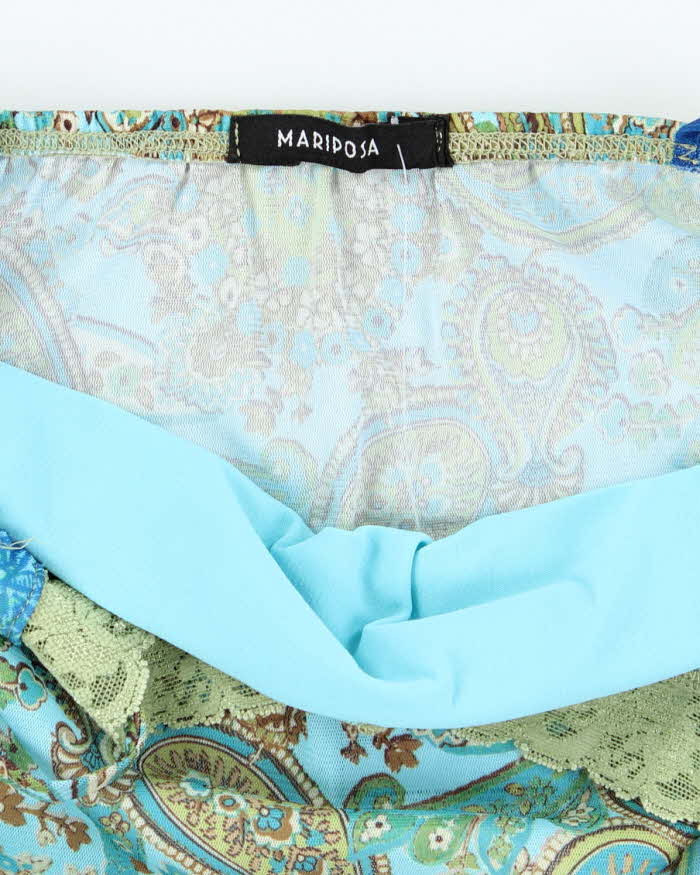 Vintage Y2k 00s Mariposa Mesh Paisley Pattern Cami - S