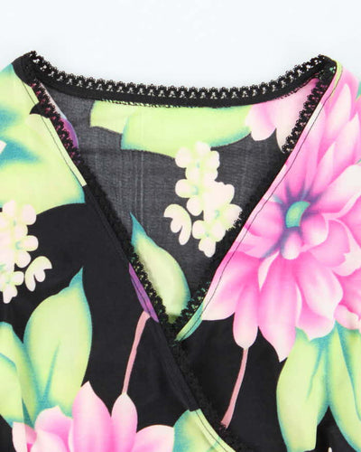 Vintage Y2k 00s Slinky Floral Top - S