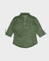 Vintage 90s Tin Wah Sheer Crinkle Blouse - S