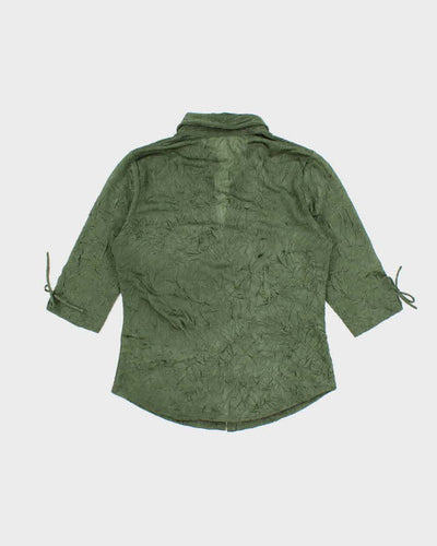 Vintage 90s Tin Wah Sheer Crinkle Blouse - S