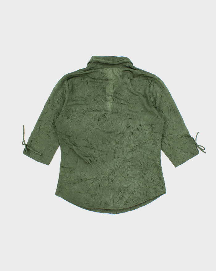 Vintage 90s Tin Wah Sheer Crinkle Blouse - S
