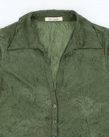 Vintage 90s Tin Wah Sheer Crinkle Blouse - S