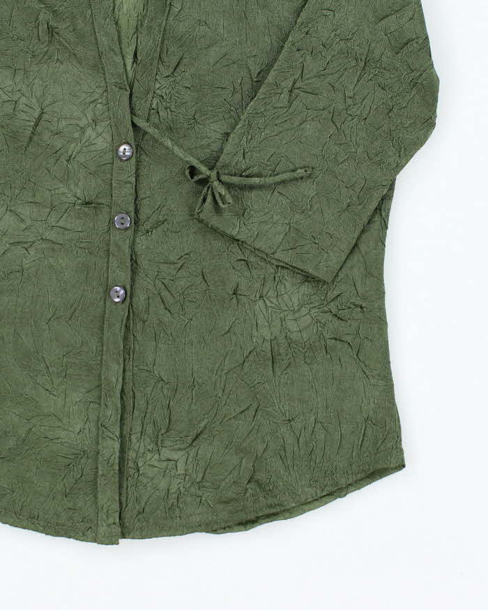 Vintage 90s Tin Wah Sheer Crinkle Blouse - S