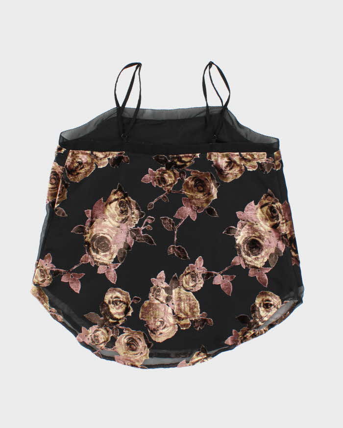 Vintage Y2k 00s Collection Floral Velvet Cami - S