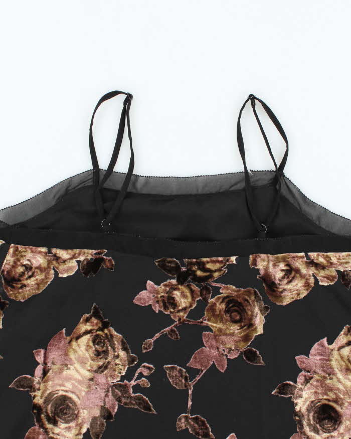 Vintage Y2k 00s Collection Floral Velvet Cami - S