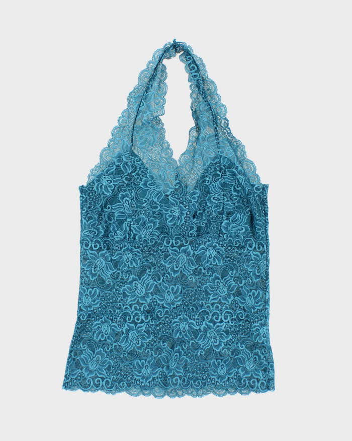 Vintage Y2k 00s Lace Halter Neck Top -S
