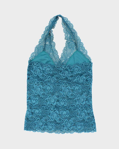 Vintage Y2k 00s Lace Halter Neck Top -S
