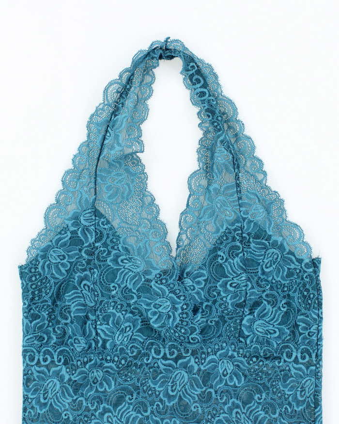 Vintage Y2k 00s Lace Halter Neck Top -S