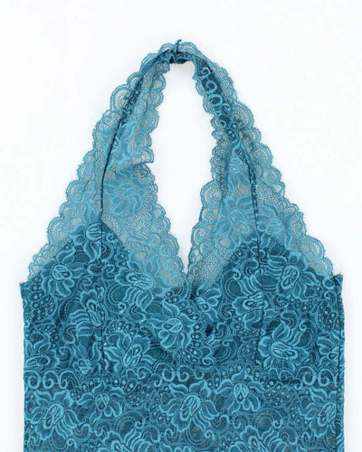 Vintage Y2k 00s Lace Halter Neck Top -S