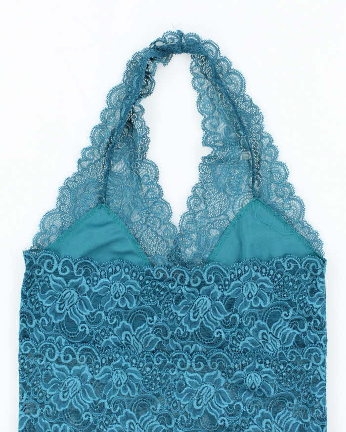 Vintage Y2k 00s Lace Halter Neck Top -S