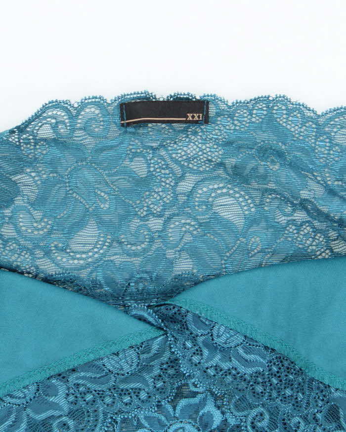 Vintage Y2k 00s Lace Halter Neck Top -S