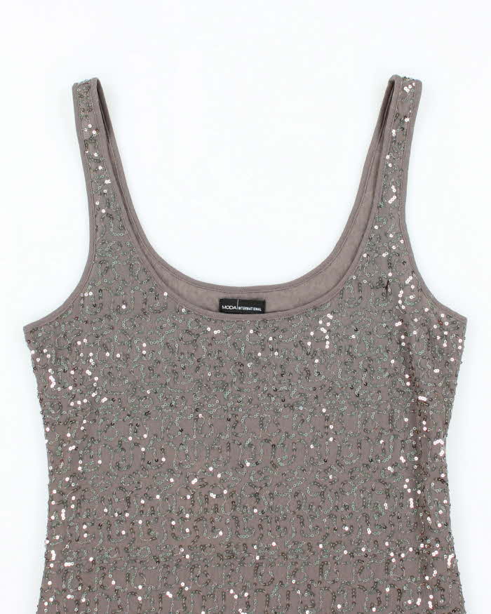 Vintage Y2k 00s Moda International Sequin Cami - S