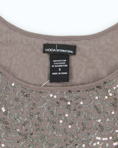 Vintage Y2k 00s Moda International Sequin Cami - S