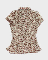 Vintage Y2k 00s Carol Rose Sheer Plisse Blouse - M