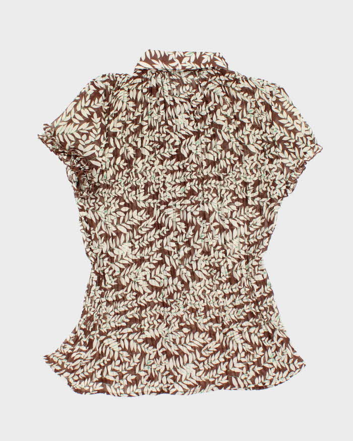 Vintage Y2k 00s Carol Rose Sheer Plisse Blouse - M