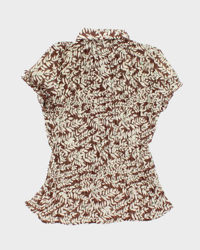 Vintage Y2k 00s Carol Rose Sheer Plisse Blouse - M