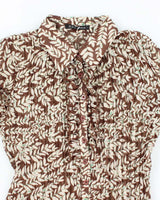 Vintage Y2k 00s Carol Rose Sheer Plisse Blouse - M