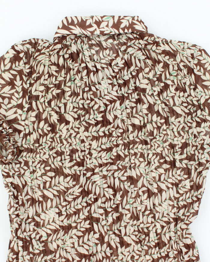 Vintage Y2k 00s Carol Rose Sheer Plisse Blouse - M