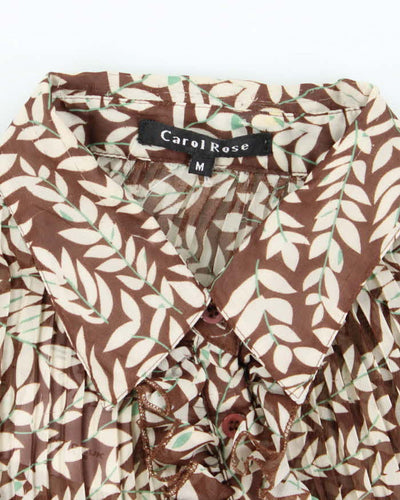 Vintage Y2k 00s Carol Rose Sheer Plisse Blouse - M