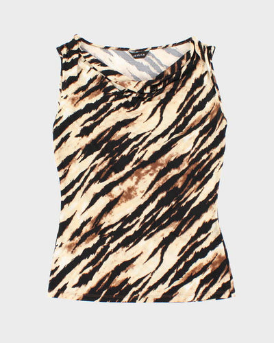 Vintage Y2k 00s Jessica Animal Print Cowl Neck Top - M