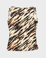 Vintage Y2k 00s Jessica Animal Print Cowl Neck Top - M