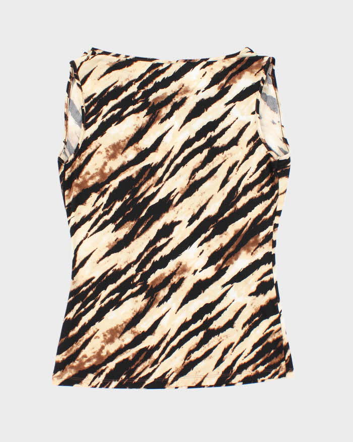 Vintage Y2k 00s Jessica Animal Print Cowl Neck Top - M