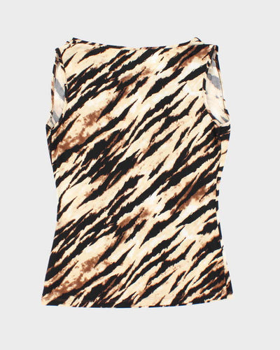 Vintage Y2k 00s Jessica Animal Print Cowl Neck Top - M